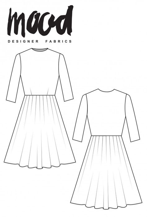 Free Mood Sewing Patterns, Moodfabrics.com Pattern, Embroidery Fabric Dress, Free Dress Patterns For Women, Mood Sewciety Free Patterns Dress, Mood Fabrics Free Pattern Skirt, Mood Fabrics Free Pattern Coat, Jersey Dress Pattern, Mood Patterns