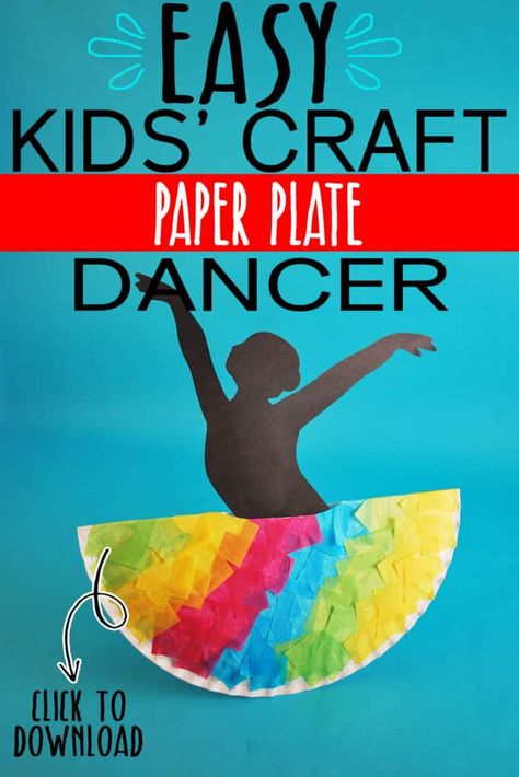 This paper plate dancer craft is so simple and fun to make. Rock them to make them dance. Free printable template available to make crafting even easier. And this craft, like every single project at inthebagkidscrafts.com, is made from supplies that are on the master list used for every craft project on the site. Fill you bag, and you are ready to craft with less stress, less mess and more fun! Dance Art Projects, Crafts For Dance Camp, Dance Preschool Activities, Dance Crafts For Preschoolers, Dance Activity For Preschool, Dance Theme Activities, Dance Craft Ideas, Talent Show Arts And Crafts, Dancer Craft