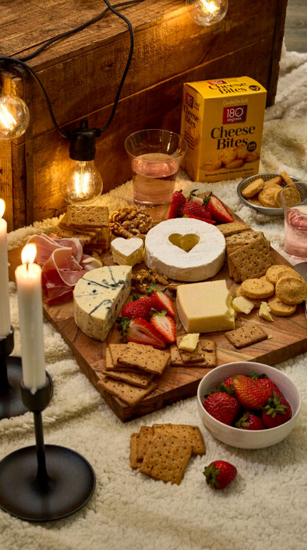 Heart-shaped cheese + prosciutto + 180degrees Cheese Bites = Our favourite date night 💖 #datenight #dateideas #romantic #romanticcheeseplatter #cheeseplatter #cheeseboard #charcuterieboard #lovecheese #winterdate Cheese Board Date Night, Date Night Cheese Board For Two, Winter Date Night, Cheese Platter, Cheese Bites, Cheese Boards, Cheese Platters, Date Nights, Body Skin Care Routine