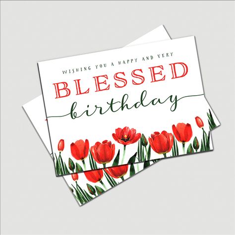 Birthday, Religious, Wishing You a BLESSED Birthday card Diy Christian Birthday Cards, Christian Birthday Cards, Blessed Birthday, Christian Birthday, Birthday Card Sayings, Beautiful Birthday Cards, Joy Cards, Birthday Blessings, Birthday Cards For Women