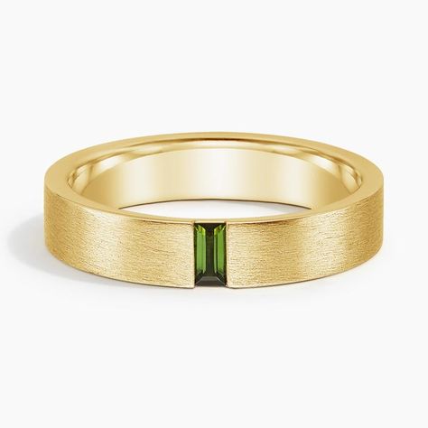 18K Yellow Gold Apollo Green Tourmaline 4.5mm Wedding Ring Mens Vintage Wedding Ring, Men’s Wedding Bands With Stones, Engagement Rings Guys, Peridot Ring Men, Gold Engagement Ring Silver Wedding Band, Men’s Wedding Band With Emerald, Mens Wedding Bands Simple, Marriage Ring Men, Mens Peridot Ring