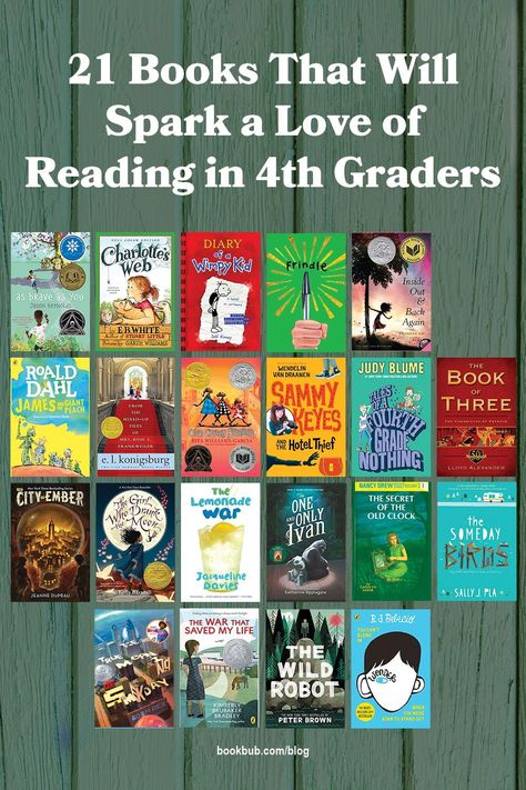 21 excellent chapter books for 4th graders to read this year. 4th Grade Reading List, Books For 4th Graders, The Wild Robot, Love Of Reading, 4th Grade Reading, Types Of Books, Wimpy Kid, The Best Books, Top Books