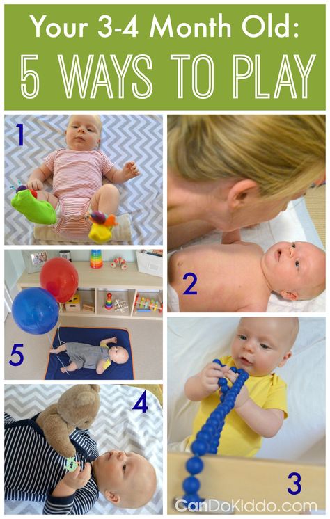 Tips and tricks for playing with a 3 or 4 month old baby from a pediatric Occupational Therapist and mommy. Includes explanations of how play helps your child reach important baby milestones! CanDo Kiddo 4 Month Old Baby, Baby Play Activities, 4 Month Olds, Baby Massage, Baby Milestone, Baby Supplies, Baby Sensory, Baby Time, Baby Development