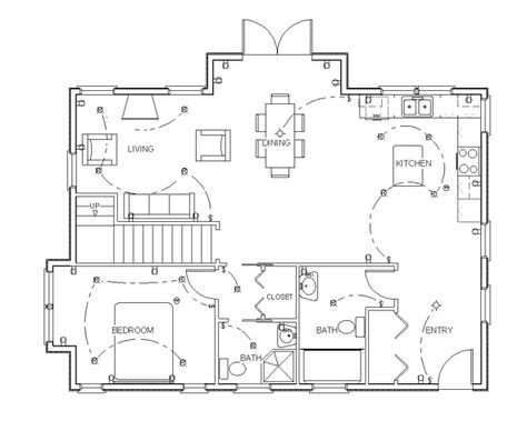 Learn a simple method to make your own blueprints for your custom house design. This process can be used for both drafting construction drawings by hand or using home design software. Electrical Plans For House, How To Make Blueprints For A House, Drafting House Plans, Lighting Floor Plan, How To Draw Blueprints, Electrical Plan For House, How To Draw A Floor Plan, How To Draw House Plans, How To Draw Floor Plans