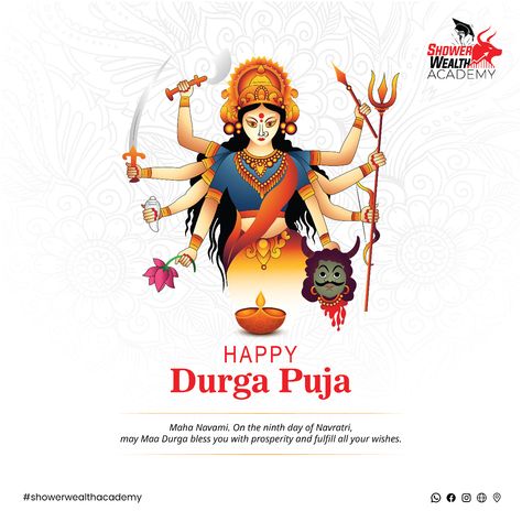 Happy Durga Puja - May Maa Durga bless you 🙏🚩 #durgapuja #navratri #showerwealthacademy #stockmarketclasses Bless You, Happy Durga Puja, Festival Post, Maa Durga, Poster Background, Poster Background Design, Durga Puja, Durga Maa, Night Quotes