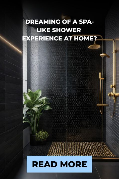 Discover 12 tips to create a luxurious and relaxing bathroom shower, including tile choices, lighting, and amenities for the ultimate at-home spa experience. Spa Shower Ideas Walk In, Spa Shower Ideas, Steam Showers Bathroom Master Bath, Rain Shower Bathroom, Rock Floor, Spa At Home, Relaxing Bathroom, Tidy Bathroom, Dark Bathrooms