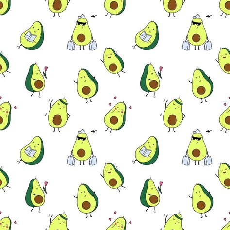 Seamless baby pattern with cute avocado. Background nursery. Tailoring, print fabric and textiles. Endless wallpaper. Avocado Background, Avocado Vector, Avocado Wallpaper, Avocado Pattern, Avocado Print, Baby Pattern, Cute Avocado, Anime Canvas Art, Anime Canvas