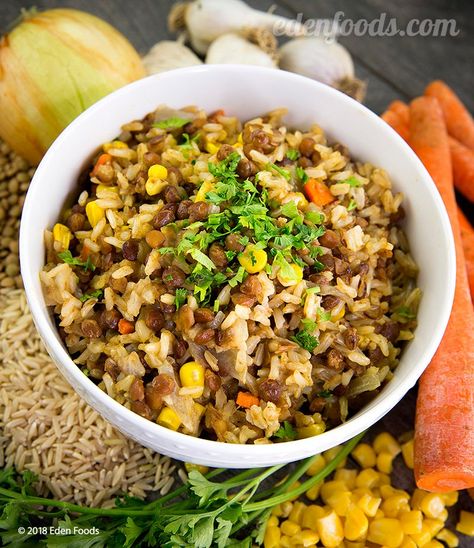 Brown Rice Seasoning, Lentils And Brown Rice, Recipes Lentils, Rice And Lentils, Long Grain Brown Rice, Canned Lentils, Carrots And Green Beans, Riced Veggies, Lentils And Rice