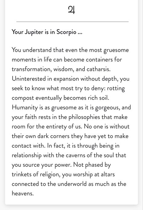 Natal: Jupiter in Scorpio ♏️ Scorpio Jupiter Aesthetic, Scorpio Jupiter, Jupiter In Scorpio, Jupiter In Sagittarius, Planetary Aspects, Celtic Tree Astrology, Soul Keeper, Tarot Card Layouts, Natal Chart Astrology