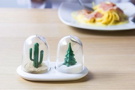 These Desert And Winter Scene Salt And Pepper Shakers Are The Cutest Item To Have In Your KitchenDelish Salt & Pepper Shakers, Salt N Pepper, Seasoned Salt, Winter Set, Salt Shaker, Whimsical Decor, Salt And Pepper Set, Summer Winter, Salt And Pepper Shaker