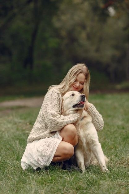 Free Photo | Woman in a brown sweater. lady with a labrador White Labrador, Inktober 2023, Dog Cuddles, Photo Woman, Pet Photos, Spare Change, Dog Lady, Given Up, Pose References