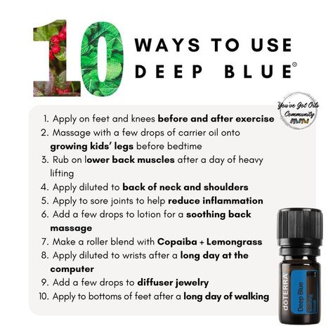 Deep Blue Doterra, Doterra Oils Recipes, Doterra Essential Oils Recipes, Oil Diffuser Recipes, Love Oil, Essential Oil Roller, Doterra Oils, Best Essential Oils, Oil Uses