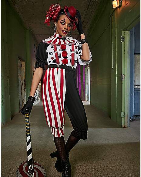 Female Jester Costume, Pisces Makeup, Circus Costumes Women, Clown Collar, Dramatic Collar, Jester Costume, Red Suspenders, Clown Clothes, Plus Size Costume