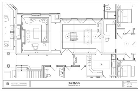 DEHI - Rec Room Furniture Plan Entertainment Room Floor Plan, Recreation Room Ideas, Room Floor Plan, Rendered Floor Plan, Recreation Room, Social Space, Theater Room, Dream House Rooms, Interior Design Mood Board