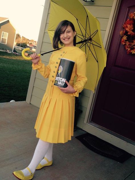 Morton Salt Girl costume Morton Salt Girl Costume, Salt Girl Costume, Diy For Toddlers, Girls Halloween Costume Ideas, Diy Girls Costumes, Morton Salt Girl, Girls Halloween Costumes, Morton Salt, Diy Girls