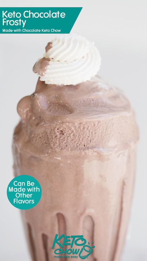 Keto Chow Ice Cream, Keto Chow Shake Recipes, Keto Chow Recipe, Keto Frosty, Keto Chocolate Frosty, Macro Desserts, Keto Kids, Keto Beverages, Keto Favorites