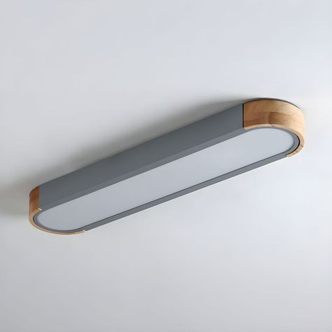 Modern in design, this LED-light flush mount lighting features rounded wood accents along its elongated frame. Emitting a warm 3000K light, it creates a cozy atmosphere in any space. Utilizing an acrylic diffuser, it ensures even distribution of light. With dimensions exceeding 30 inches in width and a slim profile of only 1.57 inches in height, it's tailored for spaces with 8-foot or lower ceilings, including closets, hallways, bedrooms, and bathrooms. Additionally, it serves as an ideal kitche Walk In Closet Light Fixture, Kids Bedroom Lighting, Laundry Room Light, Laundry Room Lighting Ideas, Laundry Room Light Fixture, Closet Lighting Ideas, Narrow Hallway Lighting, Closet Light Fixtures, Hallway Light Fixtures