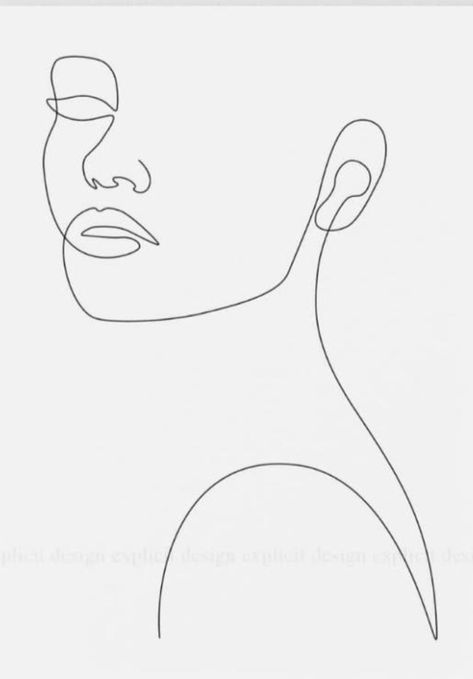 Single Line Face Art, One Line Face Art, Single Line Face, Human Body Crafts, Jewelry Packaging Design, Face Outline, Side Portrait, Face Line Drawing, Minnie Mouse Pictures