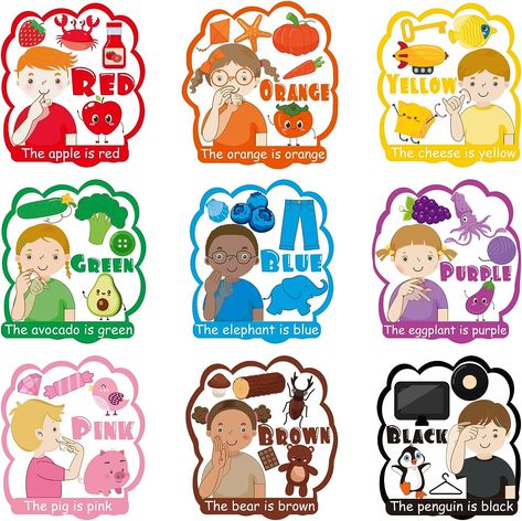 Color Sign Language, Colors In Sign Language, Sign Language Posters For Classroom, Toddler Sign Language, Asl Activities, Asl Colors, Sign Language Poster, Sign Language Colors, Sign Language For Toddlers