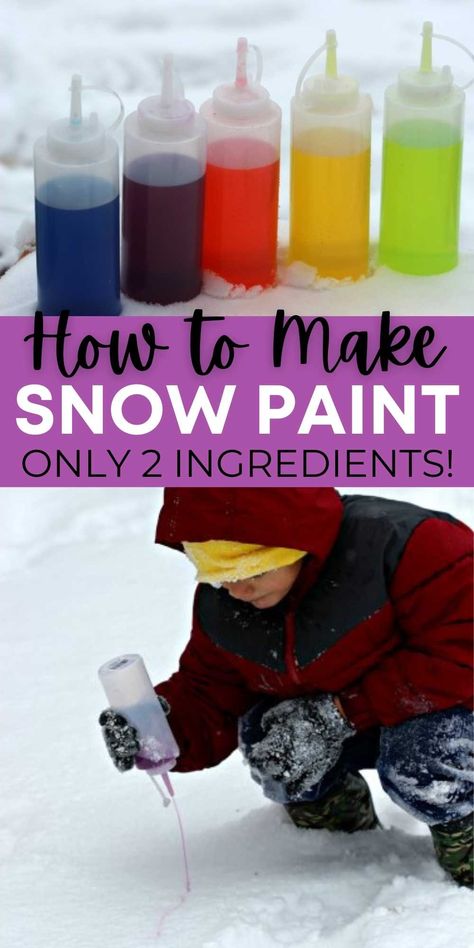 Looking for winter activities for kids? Learn How to make Snow Paint - Snow painting is fun. This is our favorite winter activities for toddlers and it’s easy to make with just 2 ingredients. #onecrazymom #snowpaint #DIY #craftactivities Outdoor Activity For Kids, Snow Paint, Winter Activities For Toddlers, Paint For Kids, Diy Snow, Snow Activities, Fun Winter Activities, Winter Activities For Kids, Snow Fun