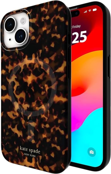 Amazon.com: Kate Spade New York iPhone 15 Case/iPhone 14 Case/iPhone 13 Case, Compatible with MagSafe - Tortoiseshell : Cell Phones & Accessories Kate Spade Phone Case, Case Iphone 13, Iphone 13 Case, Phones Accessories, Case Iphone, Tortoise Shell, Christmas List, Kate Spade New York, Cell Phones