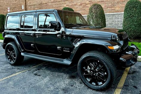 Jeep Wrangler Unlimited JL Sahara High Altitude Black Jeep Wrangler Unlimited, Jeep Wranger, Black Jeep Wrangler, Jeep Wrangler Unlimited Sahara, Black Suit Men, Black Jeep, Jeep Jl, Suit Men, High Altitude