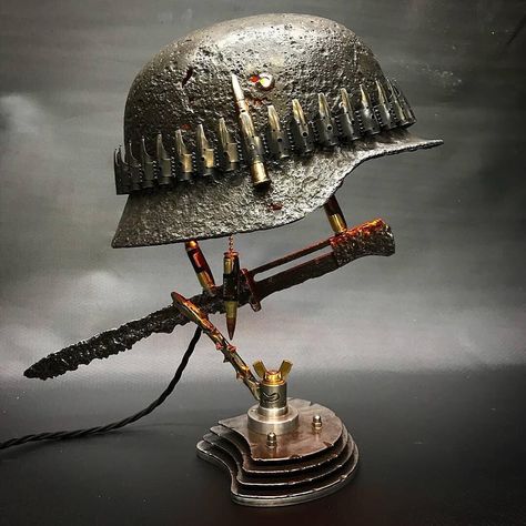 Soldier Helmet, Combat Helmet, Helmet Light, British Indian Ocean Territory, Lamp Decor, Led Lampe, Metal Working, Decorative Accessories, Light Up