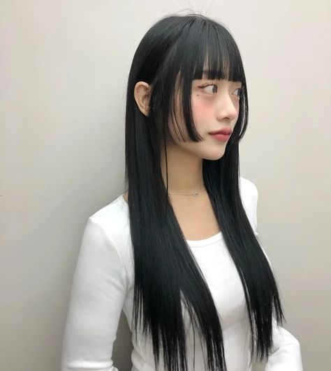 Hime Cut Layered, Hime Cut Straight Hair, Hime Layered Haircut, Hime Cut With Side Bangs, Hime Cut Long Hair, Princess Hime Haircut, Layered Hime Cut With Bangs, Hime Cut, Layer Cut