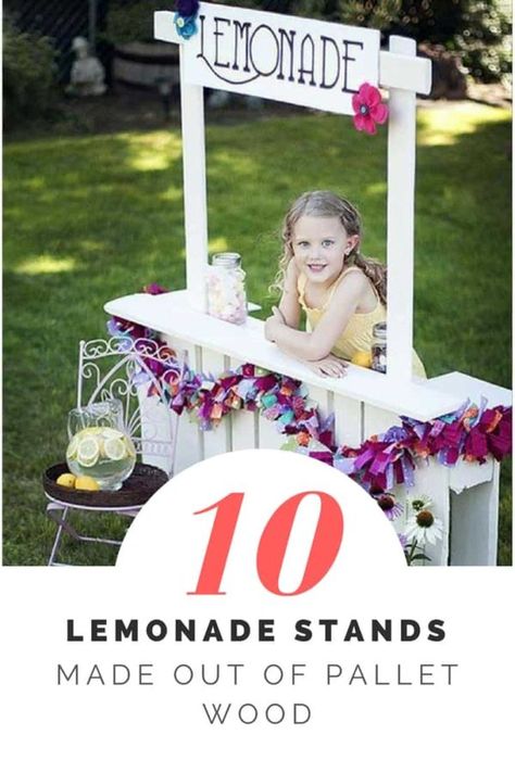 The Best Lemonade, Repurposed Pallets, Diy Lemonade Stand, Pallet Kids, Lemonade Stands, Repurpose Pallets, Recycling Projects, Pallet Home Decor, Best Lemonade