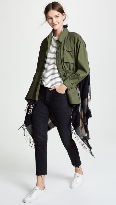 BB Dakota Breakfast Army Jacket Military Jacket Outfit, Anorak Jacket Outfit, Olive Green Jacket Outfits, Utility Jacket Outfit, Green Jacket Outfit, Le Catch, Green Jacket Women, Olive Green Jacket, Khaki Jacket