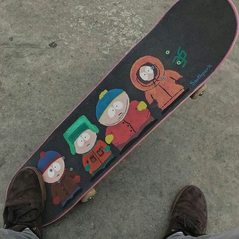 Matching Skateboards, Skate Vibes, Kenny Mccormick, Skateboard Aesthetic, Skateboard Deck Art, Skateboard Art Design, South Park Memes, Custom Skateboards, Kyle Broflovski