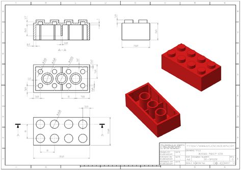 Autodesk Inventor Tutorial #10 | How to make LEGO Brick - STUDYCADCAM Lego Brick Drawing, Diy Lego Decorations, Lego Patent, Autocad Inventor, Orthographic Drawing, Learn Autocad, Lego Decorations, Drawing Legs, Autodesk Inventor