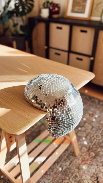 tina le 🌙 | DIY + home on Instagram: "This after though!! 🤯🪩 I’ve been eyeing these melted disco balls that sell for as much as $22,000 DOLLARS and decided I could figure out how to make my own for a fraction of the price! 👏🏼 Did I nail it or did I NAIL it? 🤩 I made this DIY for my entertainment room which gave me a nice break from home DIYs and got me back to creating unique projects like this one! This pays homage to my parents’ disco ball in our basement growing up and now I have a piec Melty Disco Ball Diy, Disco Tile Diy, Disco Diy, Melting Disco Ball, Diy Disco Ball, Disco Ball Cup, Photoshoot Moodboard, Disco Party Decorations, Nail It