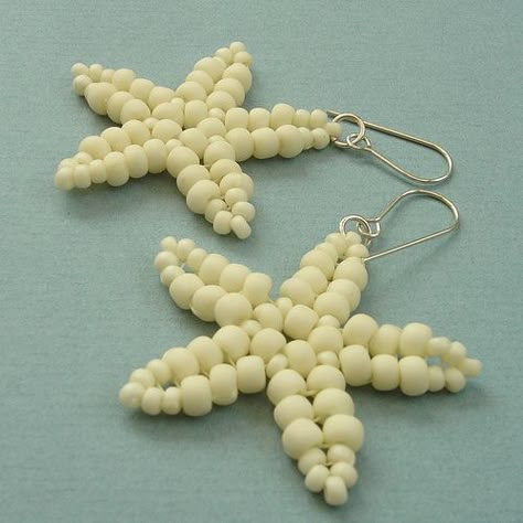 Starfish Earrings | Flickr - Photo Sharing! Cute Starfish, Starfish Pattern, Beaded Starfish, Diy Bracelets Tutorials, Friendship Bracelets With Beads, Earring Pins, Beading Jewelery, Starfish Earrings, Needlepoint Stitches