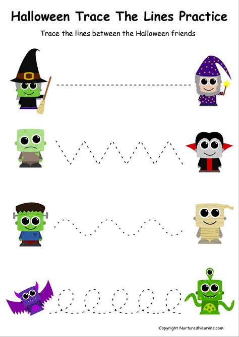 Toddler Halloween Worksheets, Tracing For Beginners, Halloween Prewriting Activity, Pre K Halloween Worksheets, Halloween Tracing Worksheets Preschool, Halloween Journal Ideas Preschool, Halloween Tracing Preschool, Halloween Math For Toddlers, Halloween Language Activities Preschool