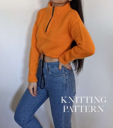 If you’re a knitter who wants to mimic storebought looks with your projects (or you knit for a teen who’s interested in what’s trendy) the Billie Zip sweater from Knitwear by Joan might be just the thing for you. It’s … Read More ... Feather Stitch, Zippered Sweater, Knit Stitch Patterns, Sweater Knitting Patterns, Knit Stitch, Stockinette Stitch, A Teen, Worsted Weight Yarn, Worsted Weight