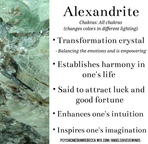 Alexandrite crystal meaning Alexandrite Crystal Meaning, Alexandrite Stone Meaning, Alexandrite Meaning, Alexandrite Crystal, Stone Properties, Alexandrite Stone, Crystal Grids, Crystals Healing Properties, Spiritual Crystals