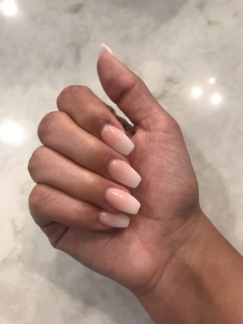 Gorgeous Ombre Nail Designs: A Detailed Look for Individuals with Dark Skin Ombre Nails Brown Skin, Nude Pink Ombre Nails, Nude To White Ombre Nails, Ombre Nails Dark Skin, Beige Ombre Nails, Ombre Nude Nails, Nude Ombré Nails, Natural Fall Nails, Nude Ombre Nails