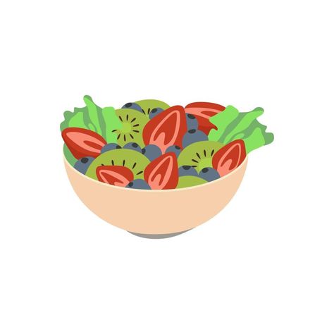 Fruit Salad Illustration, Salad Drawing, Salad In A Bowl, Healthy Breakfast Food, Healthy Bowls, Universal Language, Breakfast Food, Vegetable Salad, Free Vectors