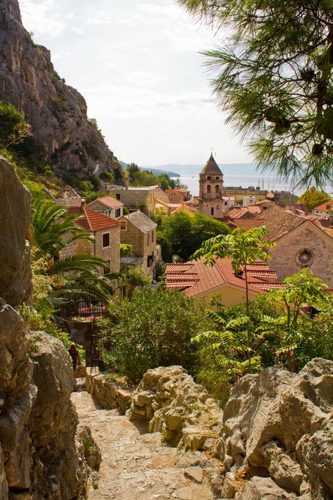 Omis, Croatia Omis Croatia, Scenery Beach, Phuket Island, Adventure Vacation, Nature Scenery, Italy Aesthetic, Croatia Travel, Hotel Resort, A Hill