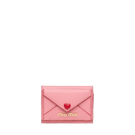 Madras Love wallet | Accessories Miu Miu Miumiu Card Holder, Miu Miu Card Holder, Cute Wallet Aesthetic, Pink Angelcore, Wallet Aesthetic, Small Hand Bags, Miu Miu Accessories, Cute Wallet, Expensive Bag