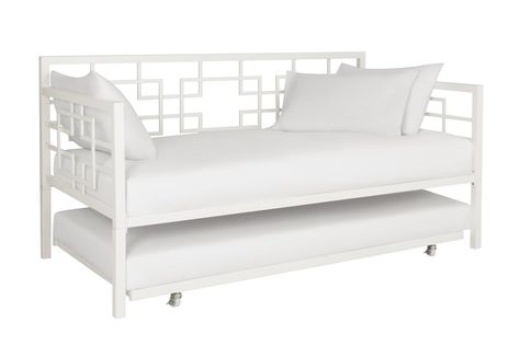 Twin Daybed With Trundle, Twin Daybed, Metal Daybed, Twin Trundle, Shared Bedroom, Twin Mattress Size, Daybed With Trundle, Shared Bedrooms, Stylish Beds