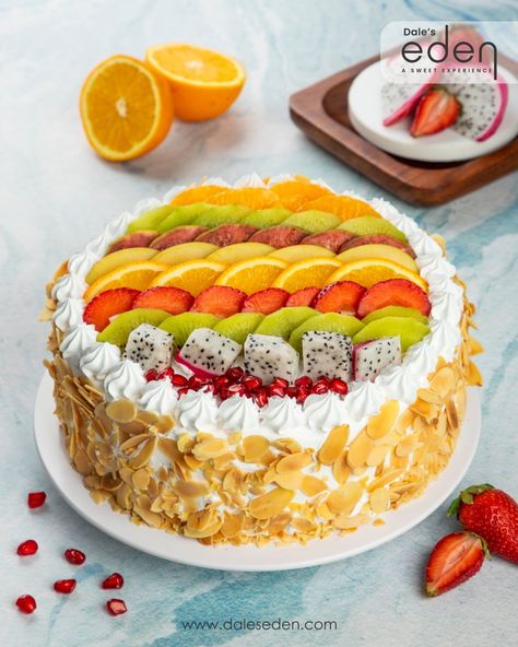 A heavenly Mix Fruit Cake made out of fresh fruits is an ideal cake for all types of celebrations. Get your hands today on a delicious cake from #DalesEdenCakeShop! Order Online Now at https://linktr.ee/daleseden Delivery Partners 🛵 Zomato Swiggy #cake #fruitcake #fruitcreamcake #mixfruitcake #cakeforbirthday #celebration #cake #customizedcakes #customizeyourcake #cakeforcelebrations #weddingcake #anniversarycake #personaliseyourcake #memoryforlife #orderonline #sweetmemories #birthday Mix Fruit Cake Design, Fresh Fruit Cake Design, Fruit Cake Design, Fresh Fruit Cake, Mix Fruit, Fine Dining Desserts, Fruit Cream, Cake Models, Purple Cakes