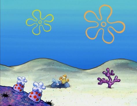 Spongebob Landscape, Spongebob Clouds, Spongebob Background Landscape, Sponge Bob Background, Spongebob Scenery, Background Spongebob, Spongebob Aesthetic, Spongebob House, Spongebob Background