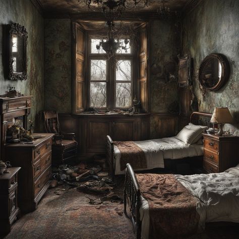 The abandoned town stood silently in the middle of the vast desert, its empty buildings an eerie reminder of the community that once thrived there. Th... -  #Abandoned #wasteland Old Abandoned Houses Interiors, Desert House Aesthetic, Empty House Aesthetic, Abandoned House Aesthetic, Old House Inside, Abandoned Bedroom, Abandoned Attic, Abandoned Interior, Abandoned Cottage