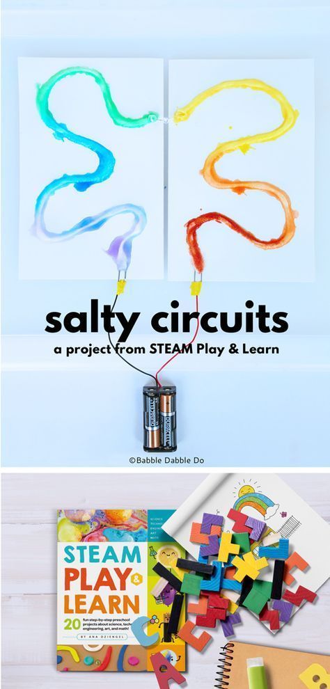 Salty Circuits: In this simple circuit project, kids will create an electrical circuit using salt to conduct electricity and power a light emitting diode (LED). via @babbledabbledo Science Experiments For Teens, Simple Circuit Projects, Electricity Activities, Electricity Experiments, Teen Projects, Paper Circuits, Science Experiments For Preschoolers, Steam Projects, Electrical Circuit