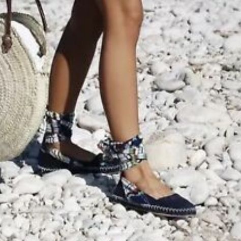 Zara navy blue ribbon tie espadrilles in size 39 Flat Leather Shoes, Denim Espadrilles, Brown Espadrilles, Gold Espadrilles, Navy Blue Flats, Tie Up Sandals, Suede Leather Shoes, Lace Wrap, Leather Espadrilles