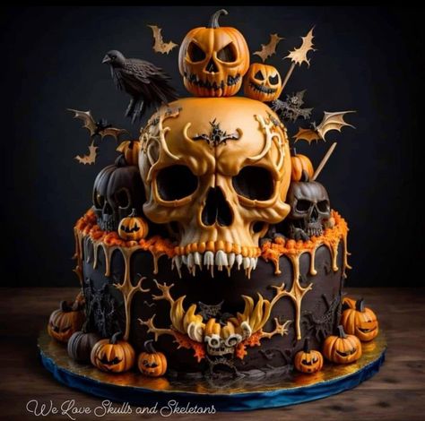 Horror Cake Ideas, Birthday Cake Aesthetic Vintage, Halloween Skull Cake, Goth Cakes, Halloween Cake Design, Scary Halloween Cakes, Birthday Cake Aesthetic, Horror Cake, Super Torte