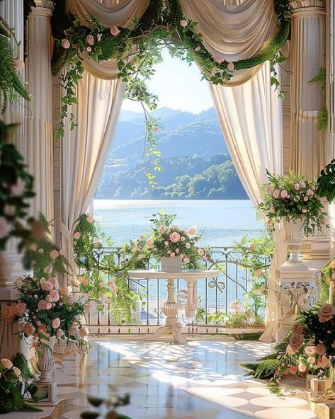 Greek Palace, Rococo Garden, Flower Shop Decor, Ancient Greek Architecture, Castles Interior, Pretty Landscapes, Beach Living, Design Your Dream House, Dream House Interior