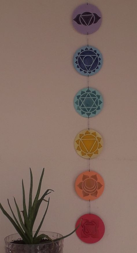 Handmade Meditation Yoga Wall decor/Seven Chakra Wood Epoxy Resin Wall decor/ Chakra Set in Rainbow Color/ Unique Gift by eyeofstones on Etsy Healing Room Decor, Chakra Wall Art, Spiritual Room Decor, Meditation Symbols, Yoga Wall Decor, Spiritual Room, Reiki Room, Healing Symbols, Wall Hanging Living Room